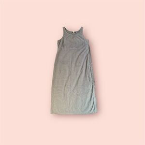 Vintage grid pattern sleeveless long dress